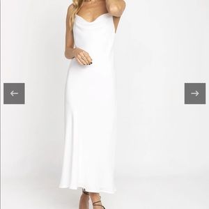 White midi slip dress